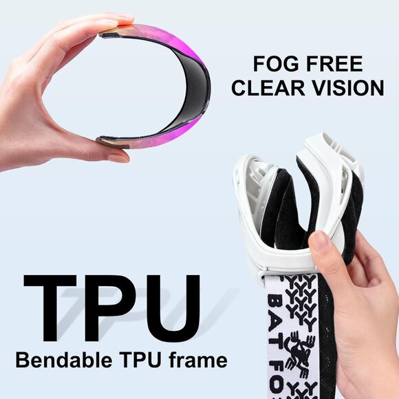 Anti Fog Ski Pink Goggles - Picture 7 of 10